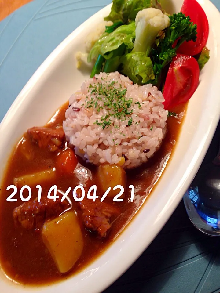 Snapdishの料理写真:朝カレーの日 2014・4・21|ローゼルさん