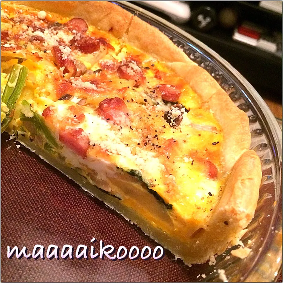 Snapdishの料理写真:ま公さんの料理 テヌキッシュ Quiche -potato, spinach & sausage|マイコさん