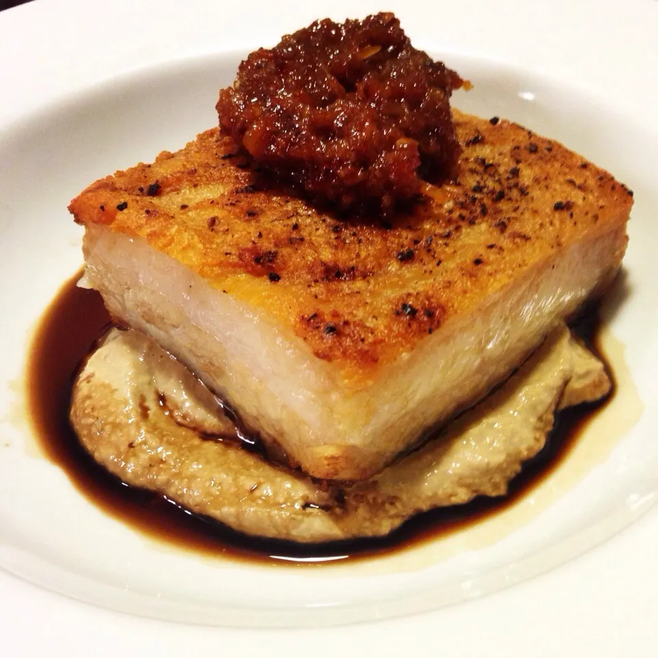 Pork belly with liver mousse & bourbon maple bacon jam|Brian Churchillさん