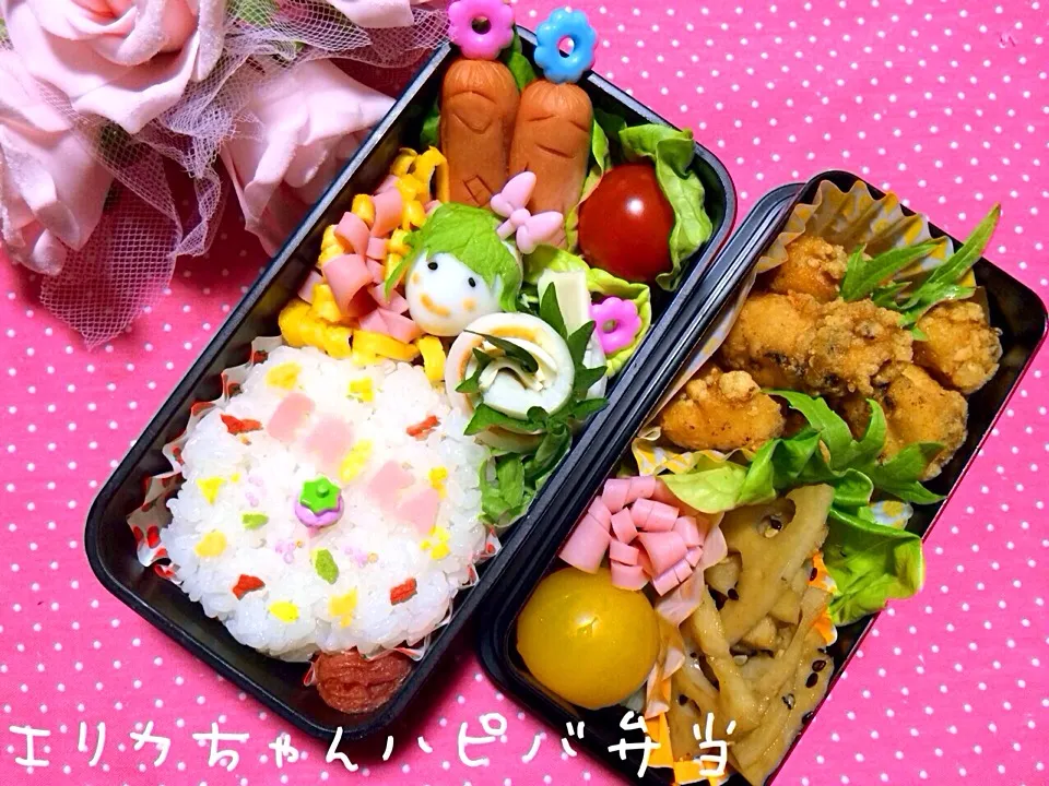 娘のリクエストで友達のハピバ弁当♩♪( ´▽｀)|Bちゃんさん