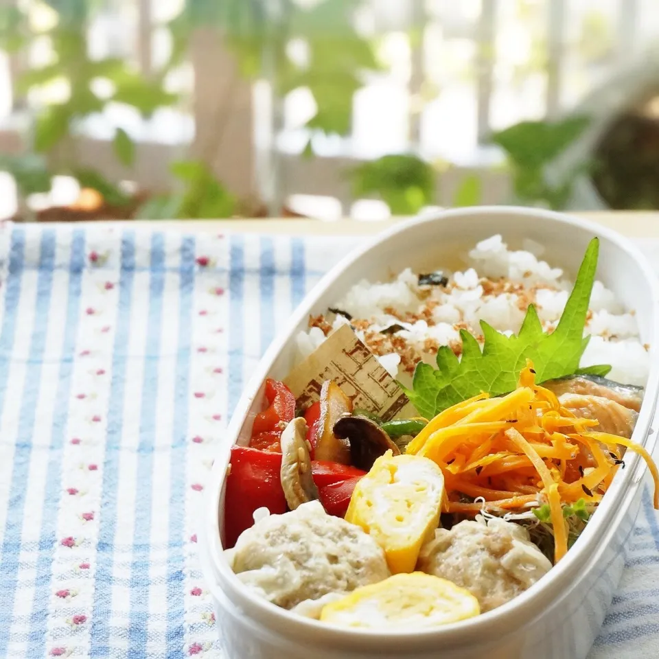 Snapdishの料理写真:鮭のホイル焼き 味噌マヨ風味BENTO 22-APR|tacconcinaさん