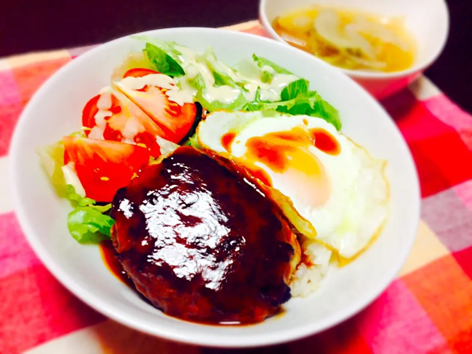 おからハンバーグのロコモコ丼|ミズホさん