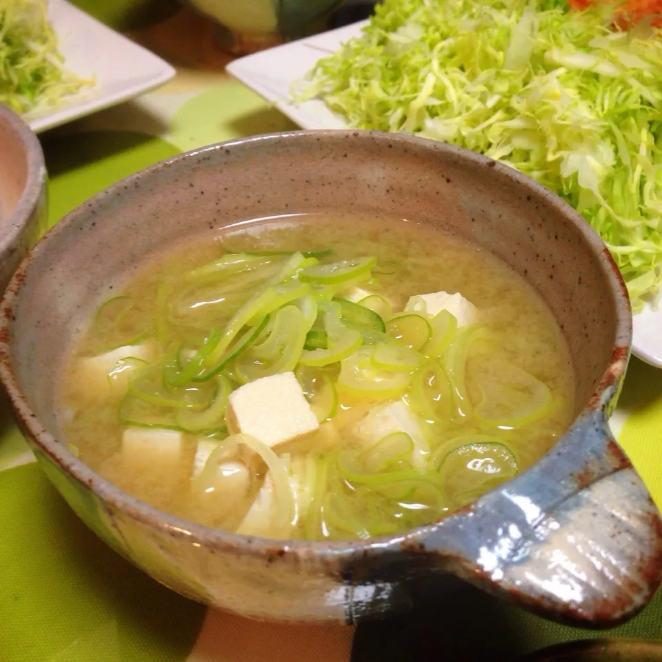 葱をたくさん食べたかった味噌汁。|うさ爺さん