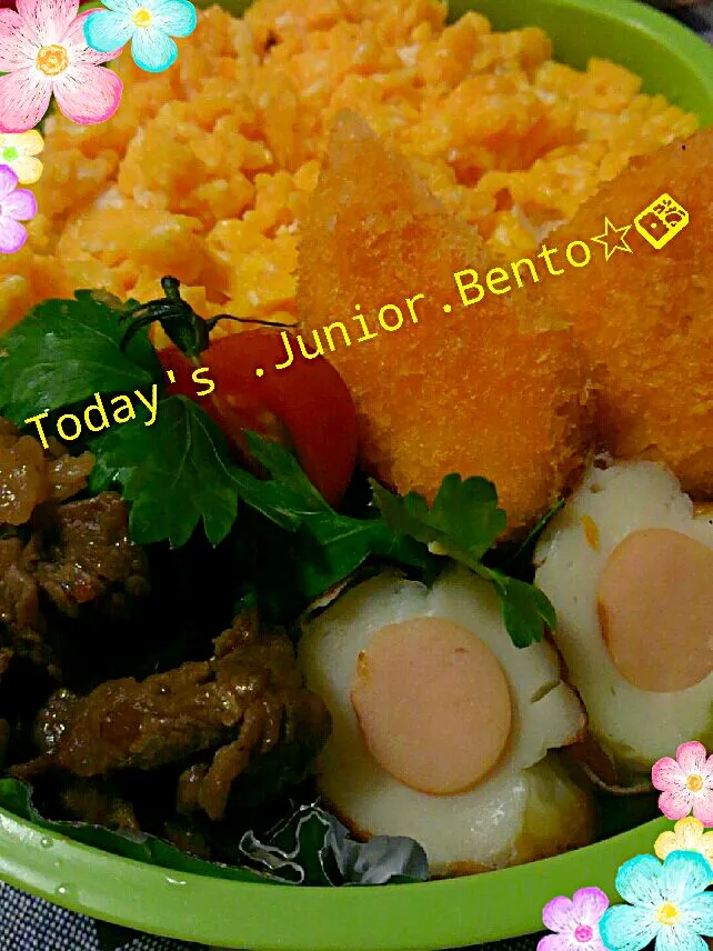 Snapdishの料理写真:2014/04/23のJunior.Bento v(^∀^*)|kimikimi󾬍さん