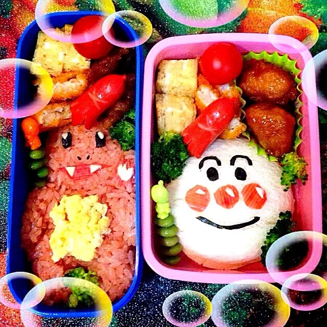 ヒトカゲとアンパンマンのお弁当|Frau₍ᐢɞ̴̶̷ ·̮ ɞ̴̶̷ᐢ₎さん