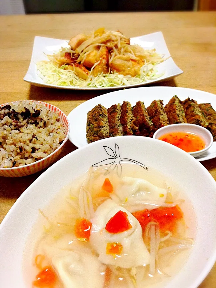 豆腐の水餃子入り もやしとトマトのスープ|かずきっちんさん