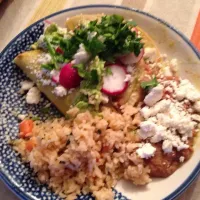 Mexican chicken enchiladas beans and rice|Mary Redden-Avilezさん