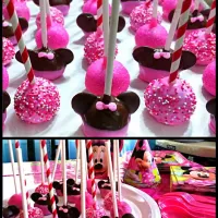 Red Velvet Minnie Mouse Cake Pops (for daughter's birthday)