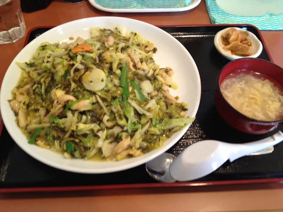 高菜漬けと鳥肉のあんかけチャーハン|おっちさん