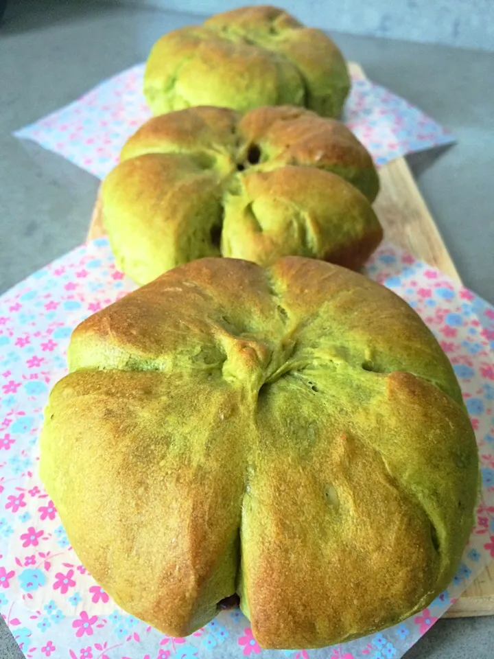 Green tea bread with red bean|12Dragonさん