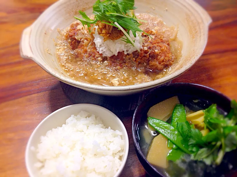 チキンかあさん煮 筍の味噌汁|K N 3さん