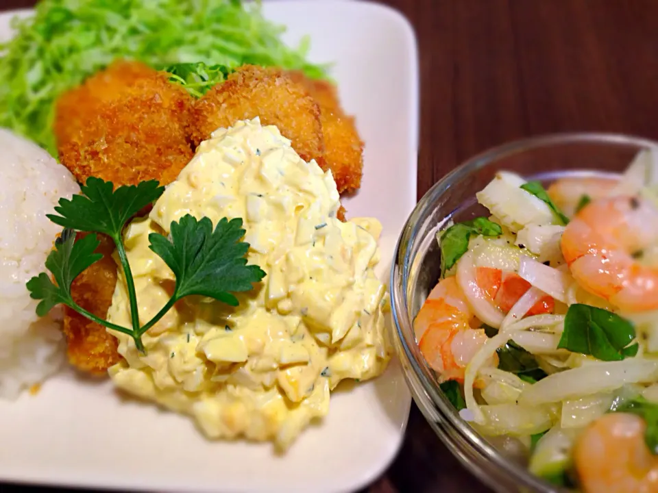 サーモンフライと魚介のマリネ|飛鳥さん