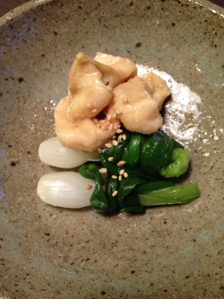 わけぎのくるくると、近江八幡のなんとか麩の味噌和え|killershrimpさん
