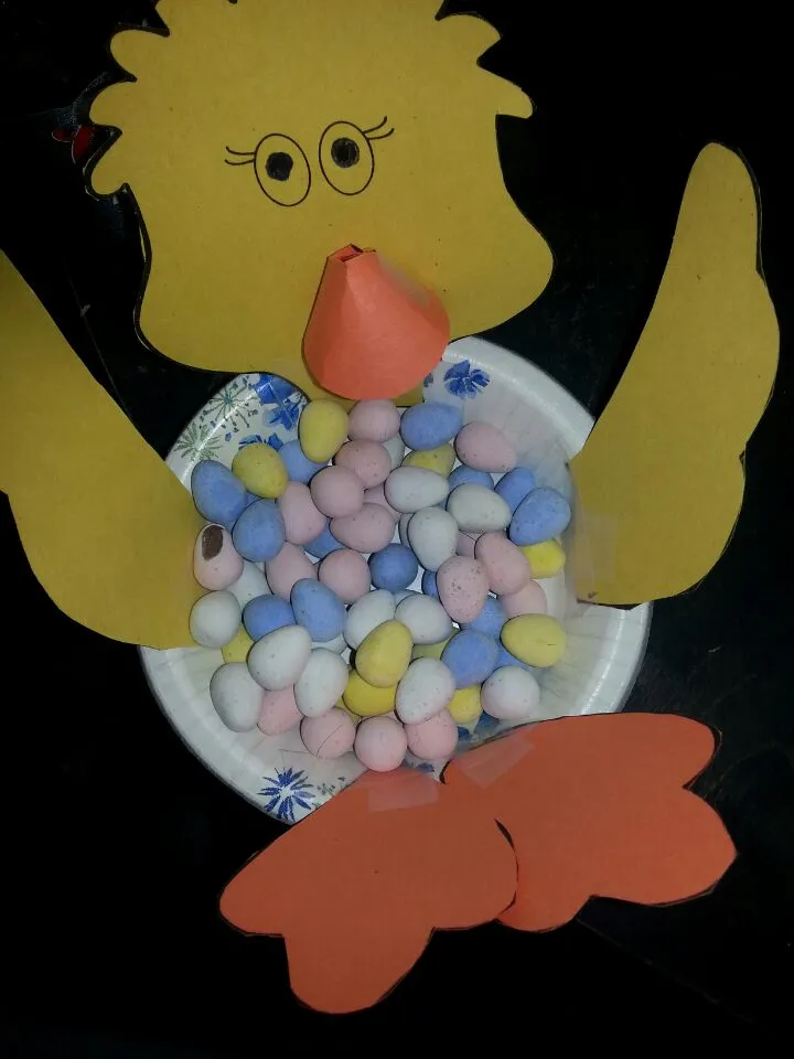 Snapdishの料理写真:the duck my son  in school filled with the Cadbury mini eggs my mom got them for Easter.|Polly Gelfusoさん