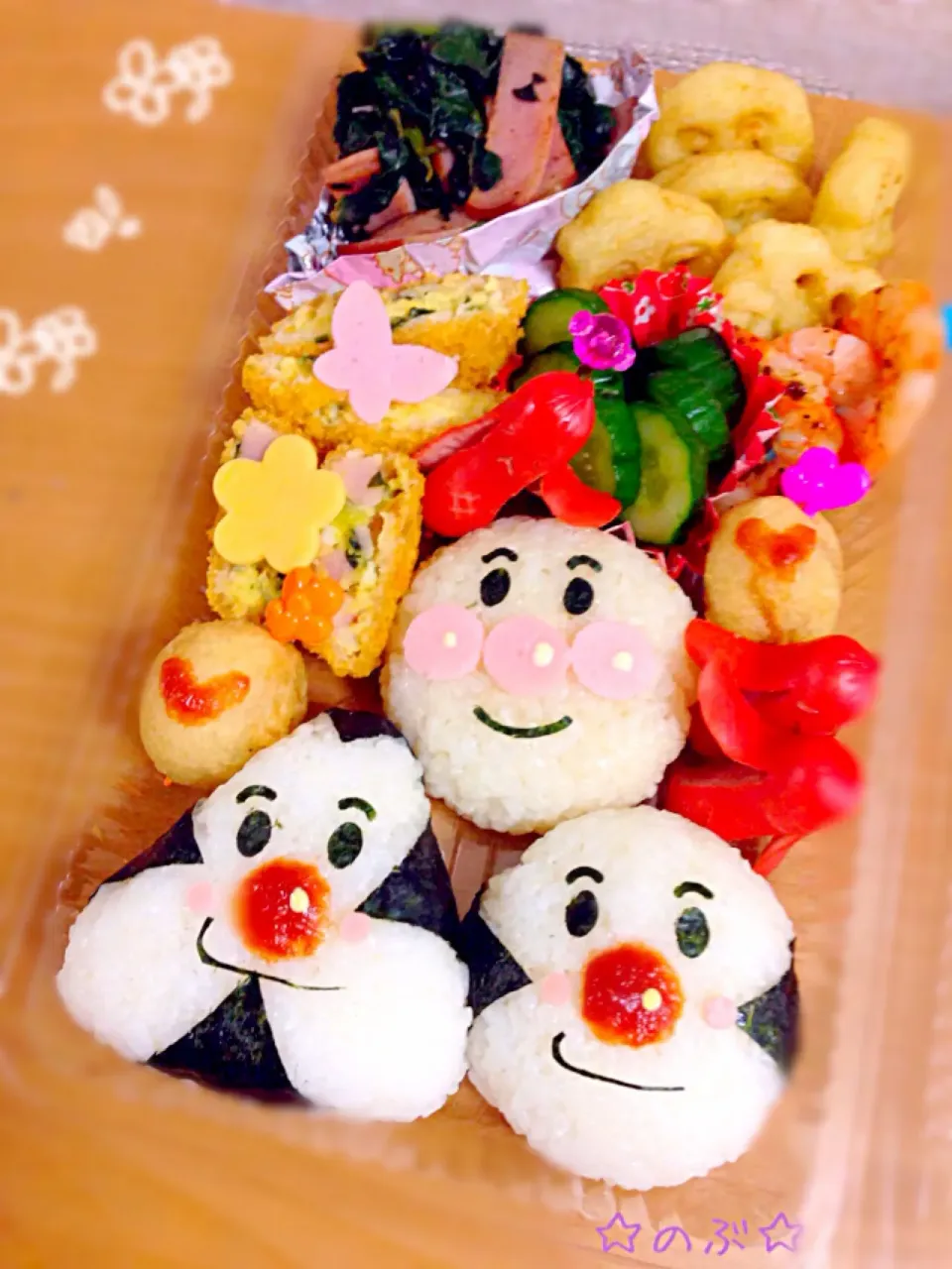 Snapdishの料理写真:★キャラ弁★アンパンマン＆おむすびまん＆こむすびまん！|ひゆりままさん