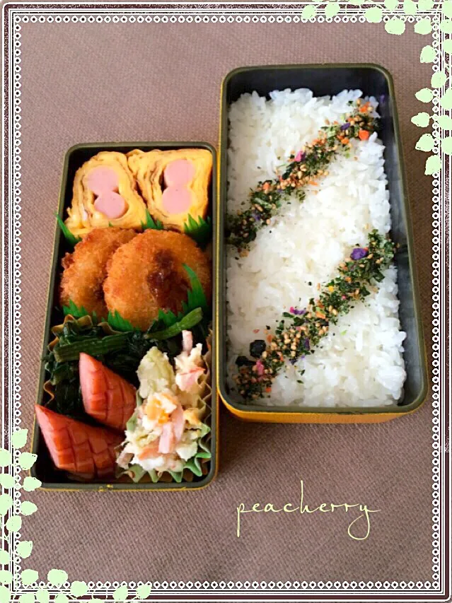 Snapdishの料理写真:旦那様用☆お弁当^_^遅番4日目|☆ぴ〜ちゃん☆さん