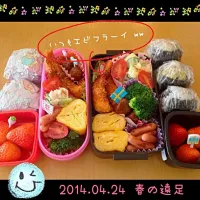 Snapdishの料理写真:息子＆娘の遠足弁当♡2014春|まろんさん