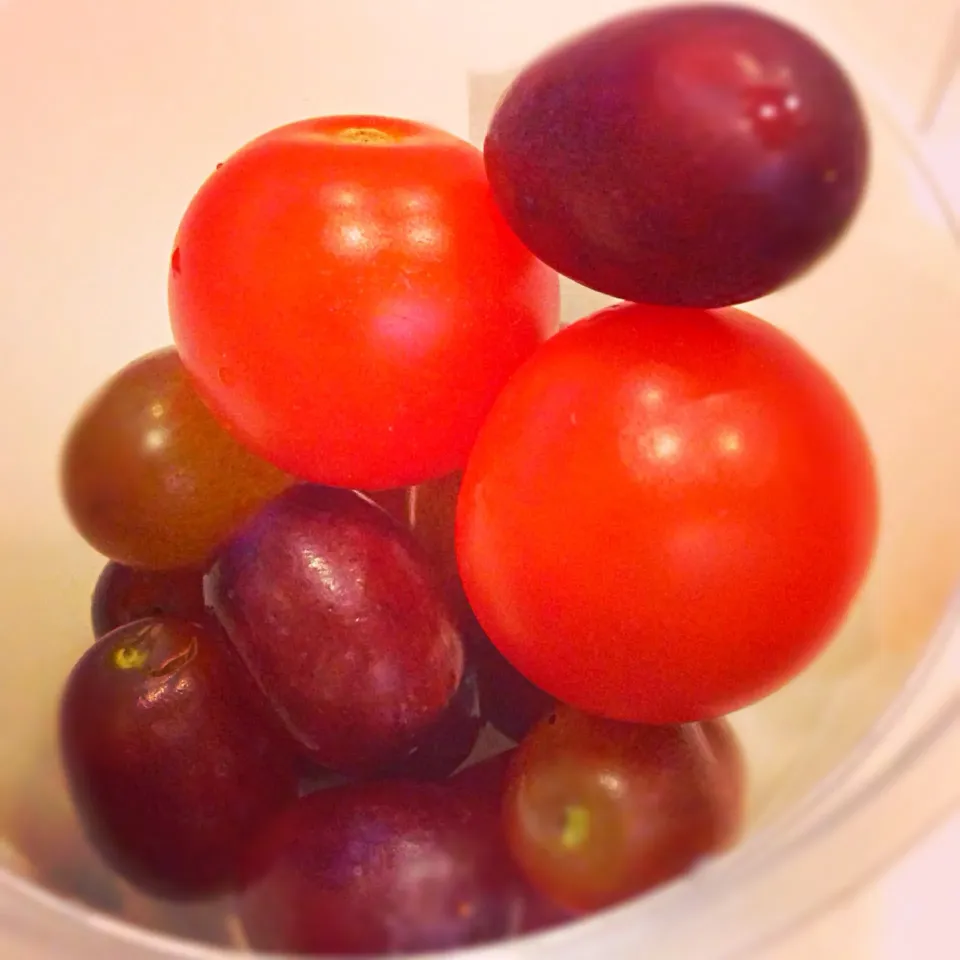 Snacking - grapes and cherry tomatoes|coxiella24さん