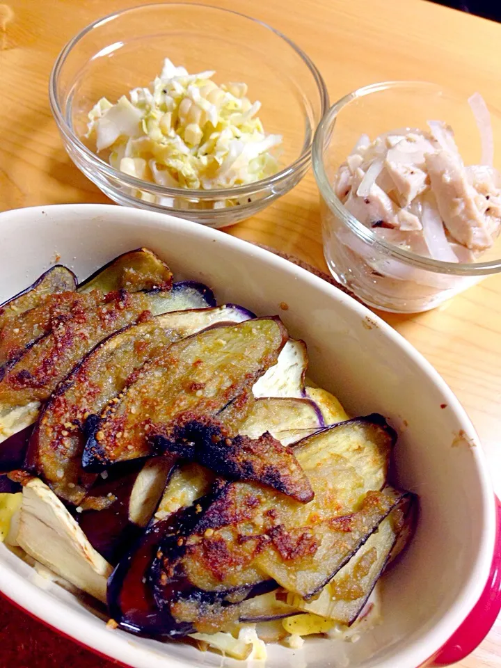 今日のヘルシー晩ご飯♡ジャガ豆腐なすびのアンチョビグラタン♡|あいさん