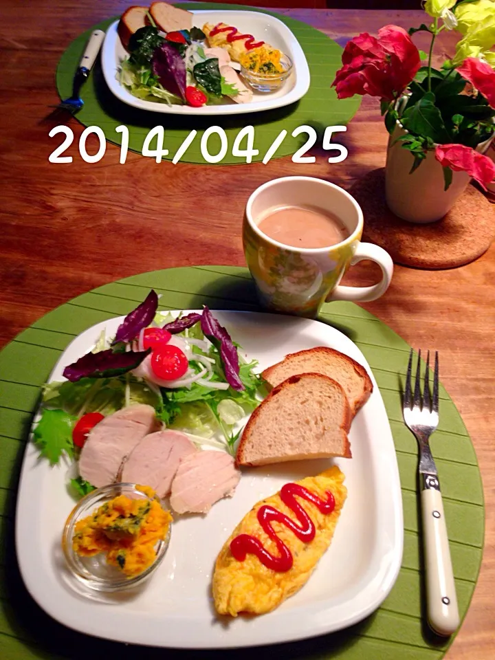 Snapdishの料理写真:朝ごはん  2013・4・25|ローゼルさん