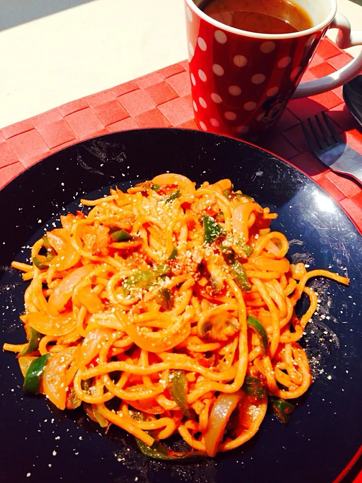 モチモチ麺のナポリタンランチ♪|hisamaru🌷さん