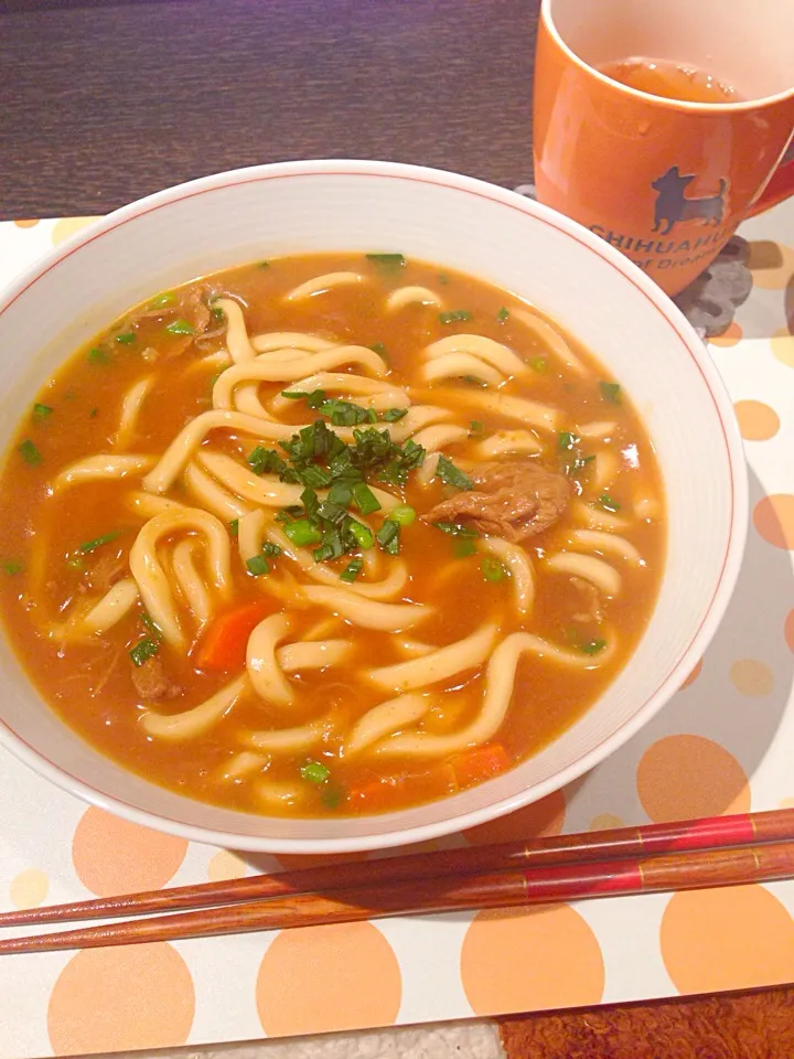 3日目カレーはうどんにしてフィニッシュ！|かぴこさん