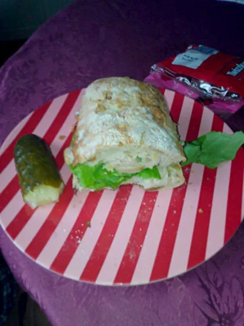 My sandwich made of chicken avocado and lettuce|Jack Polandさん