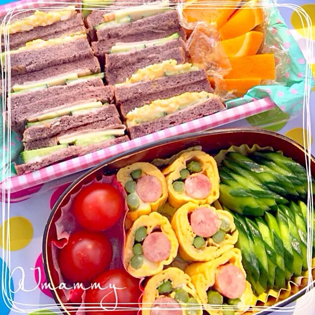 Snapdishの料理写真:☆サンドイッチのお弁当☆|あいママさん