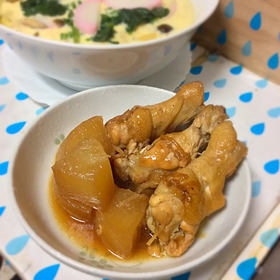 手羽元と大根の煮物 丼茶碗蒸し|なにわの酒呑み2さん