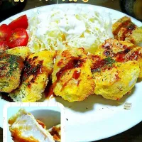 揚げない高野豆腐衣の新玉ねぎの肉巻きフライ