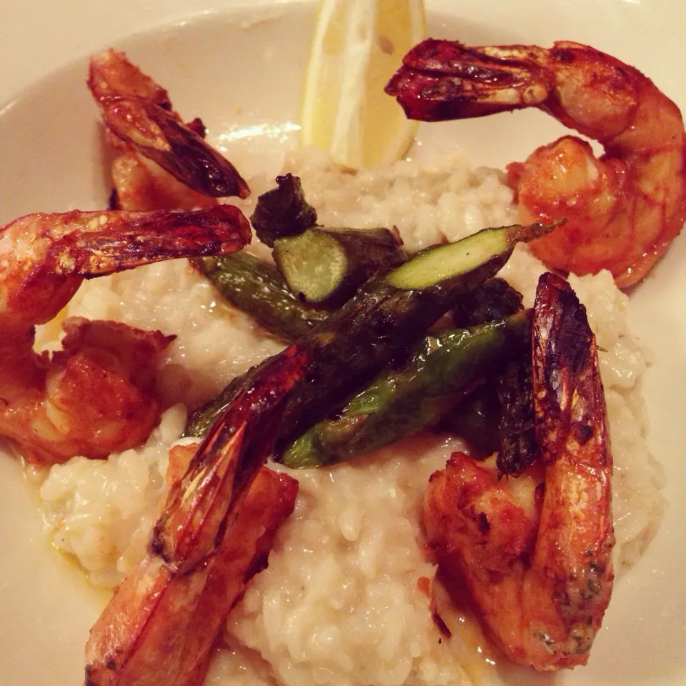 Grilled prawns w asparagus & risotto|Carmela Solon P.さん