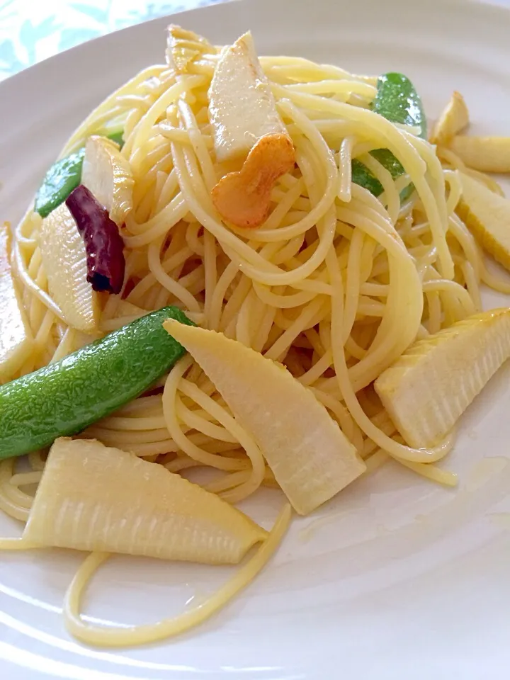 筍でペペロンチーノ😋|かずちんさん