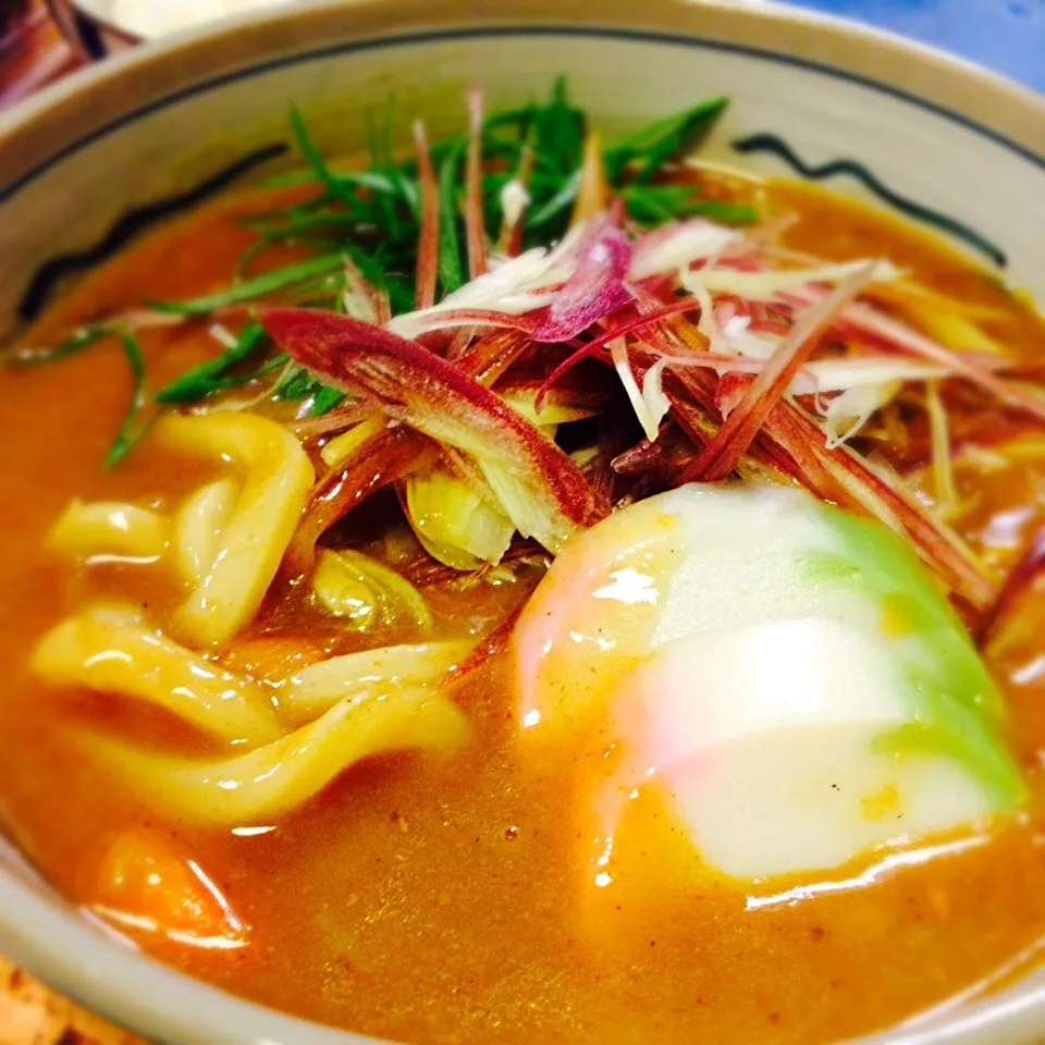 ミョウガたっぷりカレーうどん🍜|にょんにいさん