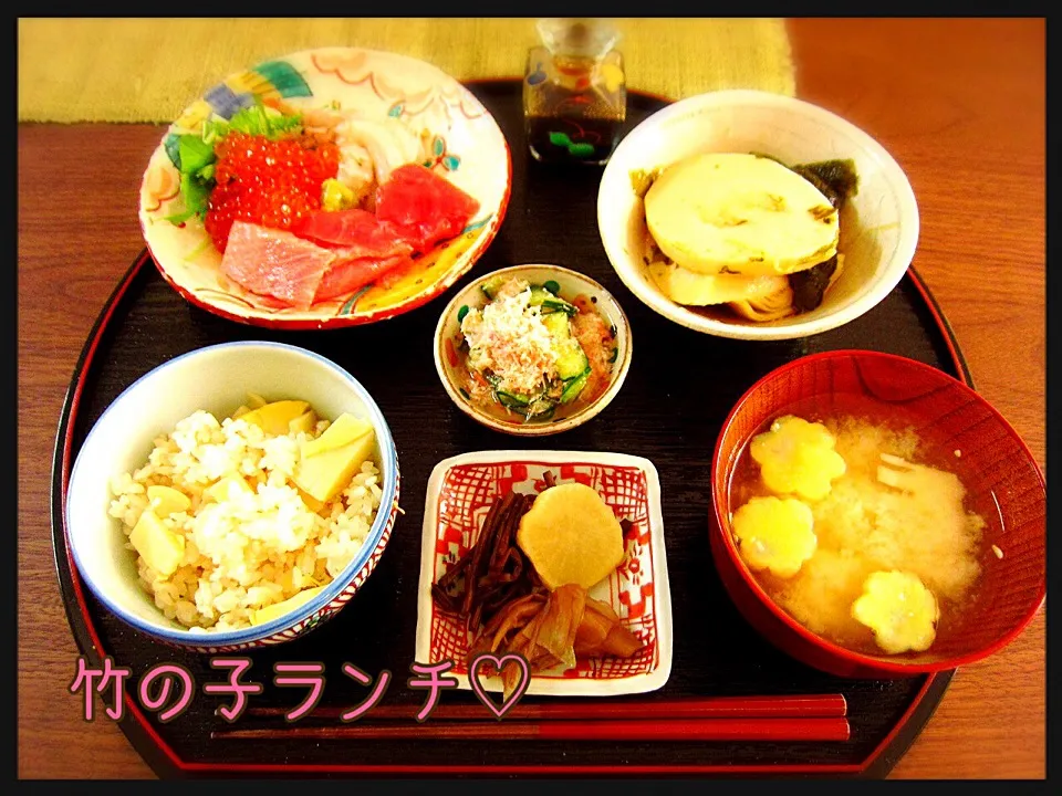 Snapdishの料理写真:竹の子いっぱいランチ♡|tomomaruさん