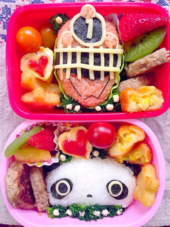 Lunch box☆Ressha Sentai ToQger/Right🚂ﾗｲﾄ / ﾄｯｷｭｳ1号&tare panda🐼たれパンダ|🌈Ami🍻さん