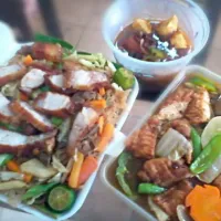 Snapdishの料理写真:Pinoy Food: For Takeout #PancitWithLechon #ChickenChopsuey #PorkHumba|Dan Alfred Garcia Madriagaさん