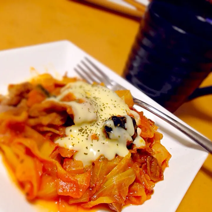 かぼちゃの煮物をリメイク！トマト煮込み|miさん