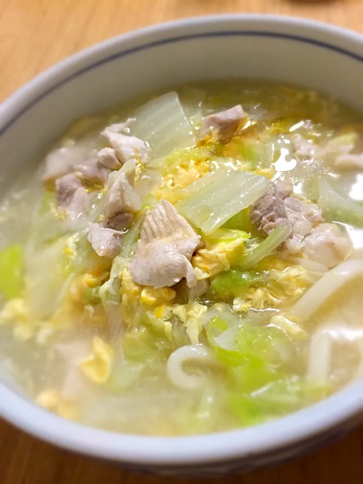 鶏と白菜の中華風とろみうどん|さらば広島の長きまつげ(東京なう)さん