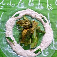 アスパラとふきのとうをゴマ豆腐ディップで♪