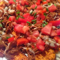 Snapdishの料理写真:Sweet potato nachos with pulled pork|Martha P.さん