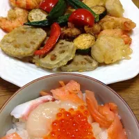 Snapdishの料理写真:海鮮丼(^O^)