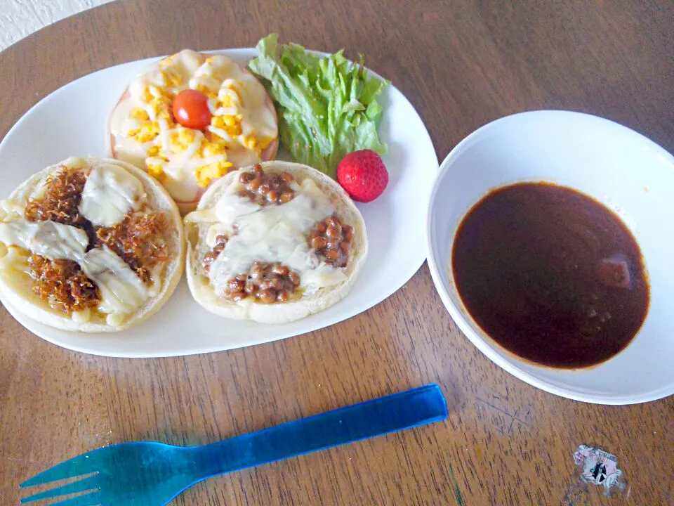 今日のランチ(*'▽'*)ﾊﾑﾏﾖ、納豆ﾏﾖ、ちりめんのくぎ煮のせ|さくママさん