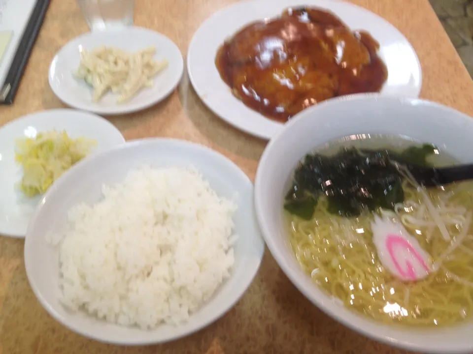 かに玉＆半ラーメン（塩味）|おっちさん