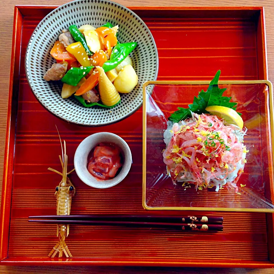 生桜海老おろし🍶＆筍彩り煮|もとぱんさん