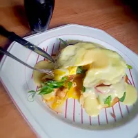 Eggs Benedict on a grilled cheese sandwich instead of English Muffin|Elaさん