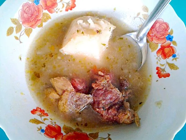 Cubbed beef soup, yam and pepper|Luis&LeidaGGさん