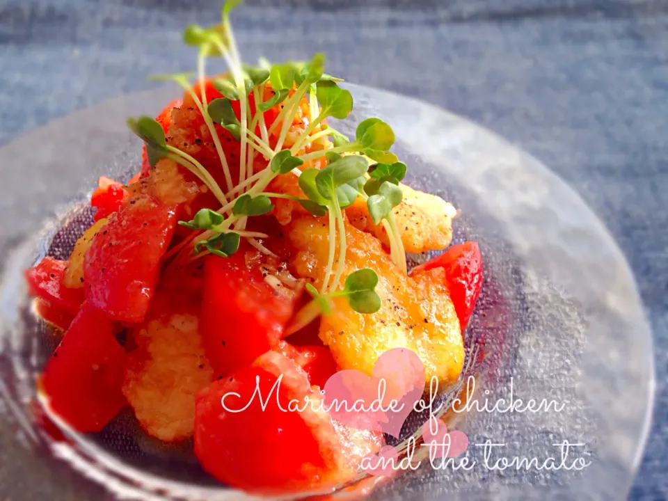 チキンとトマトのポン酢マリネ♡|m i h oさん