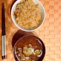 Snapdishの料理写真:深川飯とアサリの味噌汁|Takeshi Nakasoneさん