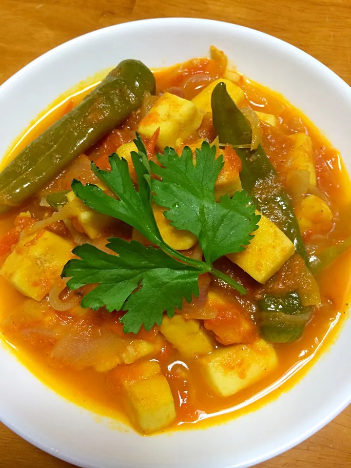 Cooked tomato achaar with tofu...|anjana shresthaさん