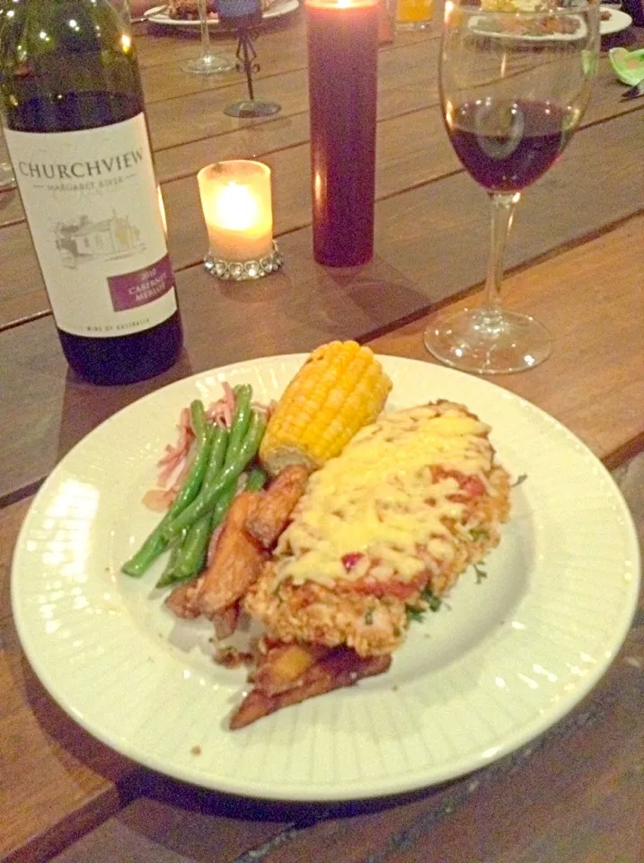 Chicken parmigiana made by Lucy course 2 yummy|woodfiredさん